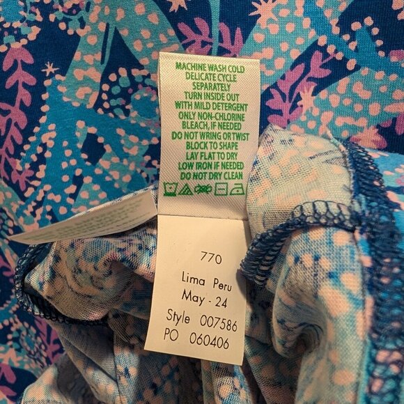 Women's Lilly Pulitzer Etta Short Sleeve Dress Barton Blue Star Gazing NWT Small - Picture 11 of 15